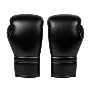 Guantes de Boxeo Negros con Cordones, Ligeros, Impermeables, de Cuero PU, con Logotipo Personalizado, para Entrenamiento - Product Image 4