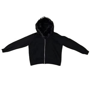Sweat à capuche personnalisé pour homme, 500 g/m², vierge, épais, en molleton bouclette, avec capuche en fourrure, coupe courte et carrée, zippé intégral - Product Image 1