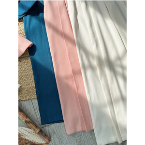 Ankle-Length Solid Design <b>Women's</b> Skirts 1pc/polybag <b>Women</b>’s Clothing <b>Set</b> with Floral-Lapel <b>Blazer</b> & Wide-Leg Trousers - Product Image 5