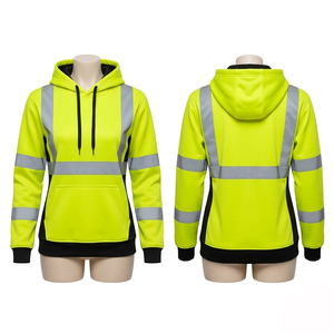 Sudadera de Alta Visibilidad con Cinta Reflectante, Ropa de Seguridad Amarilla con Rayas Plateadas, ANSI Clase 3, Ropa de Trabajo - Product Image 1