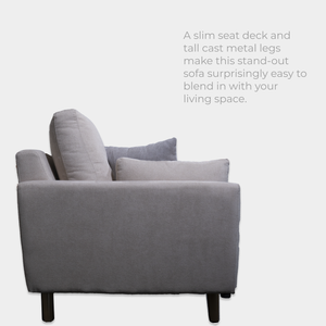 Sofá Minimalista de 1, 2 y 3 Plazas con Estructura de Madera Maciza y Tapicería de Tela, con Asiento de Espuma de Alta Densidad y Resorte en Zig-Zag para el Hogar, Hotel o Sala de Estar - Product Image 2