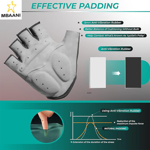 ถุงมือปั่นจักรยาน ถุงมือจักรยานเสือภูเขา MTB กันกระแทก บุโฟม สำหรับออกกำลังกายกลางแจ้ง กีฬา ถุงมือแบบครึ่งนิ้วสั้น - Product Image 4