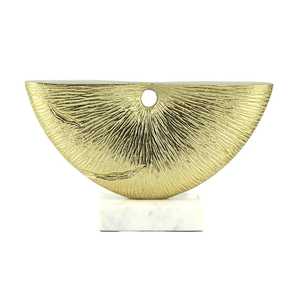 Golden 18.5cm H x 8cm W x 31cm L Sculpture Handmade Modern Art Decor for Living Room Tabletop Display Irregular Shape Design - Product Image 6