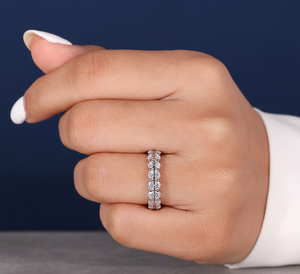 Anillo de Compromiso y Matrimonio Ovalado de Lujo con Diamante Cultivado en Laboratorio de 3.70Ct, Oro Blanco con Baño de Rodio, Claridad VVS, Joyería Fina - Product Image 6