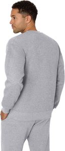 Sudadera de cuello redondo para hombre, color gris jaspeado, corte clásico, tejido grueso, manga larga, forro polar de algodón suave y cálido - Product Image 6