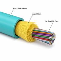 Kabel Serat Optik Multimode HEADWAY Indoor 36 Core OM4 dengan Selubung PVC Bersertifikasi ROHS untuk Kabel Jaringan Pusat Data