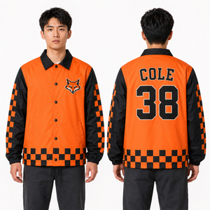 เสื้อโค้ช Heat Transfer Coaches Jacket TackleTwill สกรีนพิมพ์ลายด้วยความร้อน กระดุมเต็มตัว เนื้อผ้านุ่ม สวมใส่สบาย กันลม ยืดหยุ่นได้ดี ตะเข็บเสริมความแข็งแรง - Product Image 1