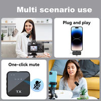 Microphone Lavalier Sans Fil Longue Portée avec Autonomie de 18H, Mini Micro Condensateur à Clip pour Enregistrement Vidéo iPhone Android et Caméra