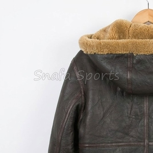 Veste en cuir de mouton véritable ou synthétique sur mesure pour homme, style aviateur, pilote, hiver, bombardier, fabriquée par un fabricant OEM - Product Image 6