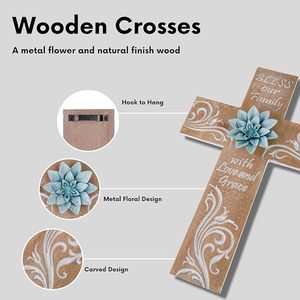Cruz de Pared Religiosa de Madera Pulida de Primera Calidad para Iglesia, Hogar, Sala de Oración y Regalo - Product Image 3
