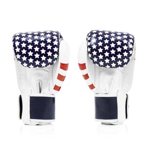 Gants de boxe blancs imprimés FairTex, prix de gros professionnels, logo personnalisé du club, entraînement et sparring de Muay Thai - Product Image 3