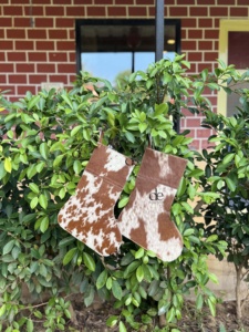 New Arrival Cowhide Leather Christmas Stocking For Family Christmas <b>Tree</b> Fireplace Hanging and Party Decoration Gift Bag - Product Image 5