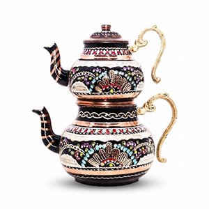 Traditional Turkish Copper Double <b>Tea</b> Pot <b>Set</b> Handmade Enamel Copper <b>Tea</b> Kettle OEM Wholesale Supplier Manufacturer Factory - Product Image 1