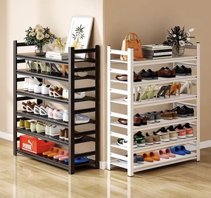 Wholesale Metal <b>Shoe</b> Cabinet Large Capacity Adjustable Layer Steel Shelf Space Saving <b>Shoe</b> Rack Organizer - Product Image 3