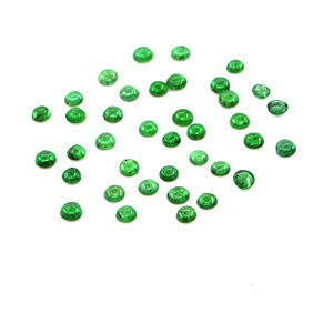 Esmeraldas naturales de Zambia calibradas en forma de cabujón, redondas de 2 mm, piedras preciosas de esmeralda sueltas naturales para la fabricación de joyas, listas para usar. - Product Image 3