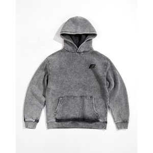 Sudadera con capucha de felpa 100% algodón de alto gramaje, estilo vintage streetwear, oversize, lavado ácido, venta al por mayor OEM, marca privada - Product Image 1