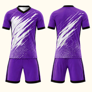 Conjunto de Camiseta de Fútbol con Cuello en V Negra para Hombre, Manga Corta, Estampado Geométrico Sublimado, Ropa Deportiva que Absorbe la Humedad, para Todas las Temporadas - Product Image 4