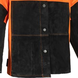 Veste de travail en cuir véritable durable, haute visibilité, certifiée CE, pour hommes, soudeurs, mécaniciens, manches longues, haute respirabilité, vente en gros - Product Image 2