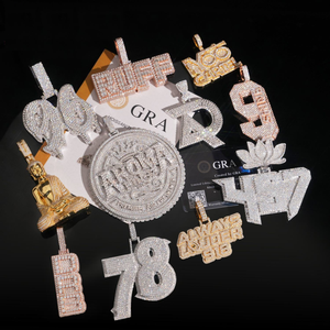 Pendentif hip-hop en moissanite serti de pierres, bijou de luxe style streetwear pour homme et femme, idéal pour les soirées et la mode. - Product Image 6