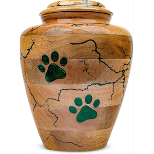 Handcrafted Wooden Funeral Urn for Families Elegant Wooden Cremation Urn with Brass Accent by AYAANS - Product Image 2