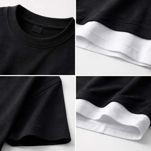 Men's Oversized Double Hem <b>Layered</b> Cotton Streetwear Tee Ready for Custom Printing Custom Print Boxy Fit Men's <b>Top</b> - Product Image 5