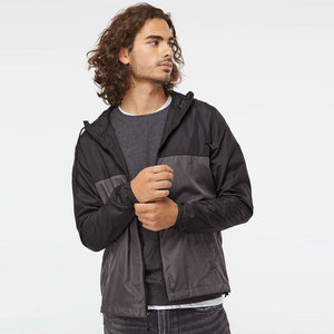Chaqueta Cortavientos Ligera con Capucha para Hombre, Color Sólido, Casual, Manga Larga, Cierre de Cremallera, con Bolsillos Laterales, Ropa de Abrigo para Otoño - Product Image 1