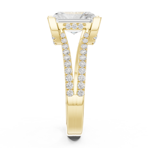 Anillo de Compromiso con Diamante Cultivado en Laboratorio de 1.50 Quilates, Corte Radiante, Tallo Dividido, Oro de 14K, Certificado IGI, VS1 E, para Aniversario o Boda - Product Image 4