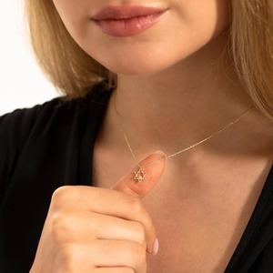 สร้อยคอจี้มินิมอลแบบเรียบหรูได้รับการรับรองจากอีจีไอ10K 14K ทอง18K - Product Image 4