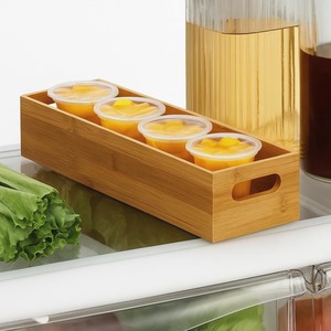 Plateaux de rangement en bois rectangulaires, design minimaliste, polis, empilables, compatibles lave-vaisselle, multifonctionnels, organisation de la cuisine, lot de 1 - Product Image 4