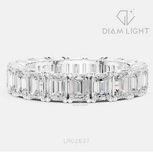 Bague de fiançailles en or blanc 14 carats avec diamant de laboratoire certifié IGI, taille émeraude 2,98 carats, bijoux fins - Product Image 1