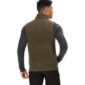 Chaleco de Forro Polar Marrón Oliva Personalizado para Hombre, Chaqueta sin Mangas con Cuello Alto, Calentador Corporal Informal, Venta al por Mayor OEM, Última Tendencia - Product Image 4