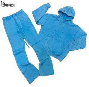 Meilleurs fabricants de vêtements pakistanais - Ensemble de survêtement d'hiver en coton imprimé personnalisé à capuche, décontracté, pour adultes - Product Image 1