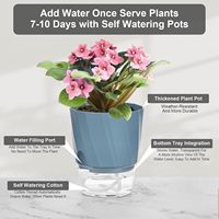 PIONEERA 4.7 6 8 Inch Pot Tanaman Self Watering dari Plastik PP, Penanam Bunga dengan Reservoir Air dan Irigasi Wick untuk Rumah dan Taman Dalam Ruangan
