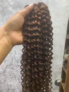 Extensions de cheveux humains indiens Remy bouclés crépus, 40 pouces, les plus vendues en gros - Product Image 1