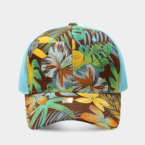 Floral Print Baseball Cap Unisex Casual <b>Hat</b> <b>Summer</b> Breathable 100% Polyester Digital Printing Adjustable Beach Style - Product Image 5