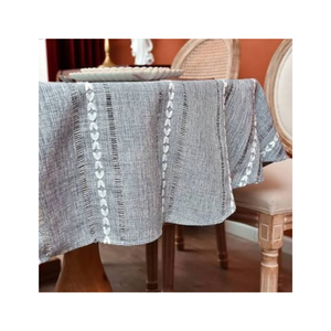 Mantel de Algodón Gris Claro con Aspecto de Lino, Decorativo con Rayas, para Comedor, Decoración de Interiores, Venta al por Mayor, OEM, ODM - Product Image 6