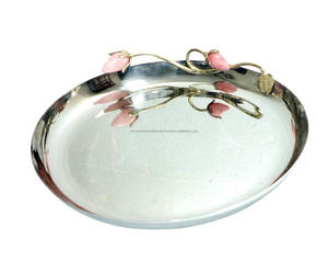 Handmade Stainless Steel Serving <b>Trays</b> Kitchen WARE Decorative <b>Food</b> Storage Bowls with Fancy Design for Candy Sweets Dates - Product Image 5