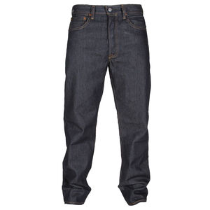 Nouveau jean en denim bleu foncé brut pour homme, coupe droite, tissu en coton extensible, style décontracté, pantalon tendance pour un usage quotidien, doux - Product Image 3