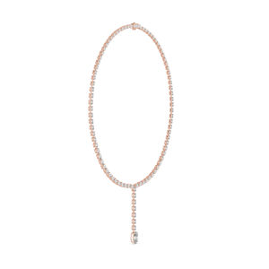 สร้อยคอทองคำ 14K รูปไข่ประดับเพชรเลี้ยงในห้องปฏิบัติการสำหรับผู้หญิง สวมใส่ได้ในที่ทำงาน |   เพชรที่เพิ่งเพาะเลี้ยง - Product Image 2