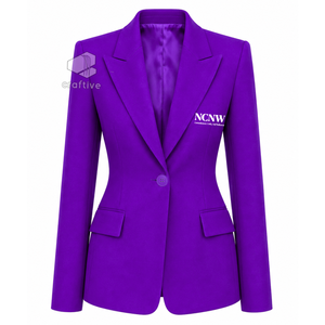 NCNW Sorority Women's Single Breasted Blazer Embroidered Notch Lapel Tailored Office Business <b>Suit</b> Jacket Formal Workwear - Product Image 1