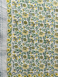 Traditional <b>Indian</b> Cotton <b>Quilt</b> Floral Pattern Hand Embroidered Pastoral Style All Season Home Use Folded Design - Product Image 5