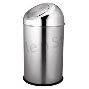 Poubelle à pédale grise durable, couvercle à fermeture silencieuse, poubelles de salle de bain, organisateur de cuisine, poubelle à poussoir, acier inoxydable - Product Image 2