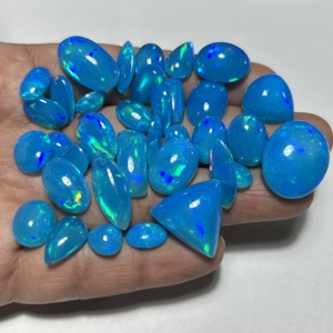Ópalo Etíope Natural, Color Pryba Azul, con Multiflujo de Fuego Precioso, Cabujón Suelto, Gema, Piedra de Nacimiento de Octubre, Hasnain Gems - Product Image 2