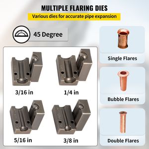 Utensile per svasatura tubi freno a bolle singole/doppie a 45 gradi per tubi da 3/16'', 1/4'', 5/16'', 3/8'' - Strumento per svasatura tubi - Product Image 3