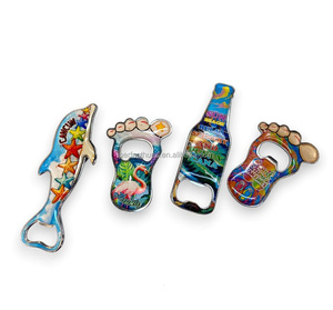 Ouvre-bouteille magnétique en métal en forme de pied avec logo personnalisé, écologique, motifs d'animaux marins - Product Image 3