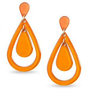 Boucles d'oreilles créoles en résine rouge de luxe, élégantes et tendance, plaquées or, accessoire de bijouterie fantaisie pour femme, idéales pour un mariage - Product Image 6