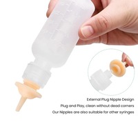 Kit d'alimentation pour animaux de compagnie nouveau-nés, biberon de 55 ml avec tétines en silicone de remplacement pour chatons, chiots, lapins