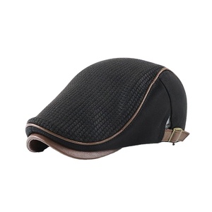 Chapeau béret en coton respirant léger à rayures et logo personnalisé pour une fête unisexe adulte quatre saisons - Product Image 1