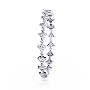 Women's White Gold Diamond <b>Bracelet</b> With Triangle Cut Natural Diamonds GIA Certified Luxury Wedding Jewelry - Product Image 3