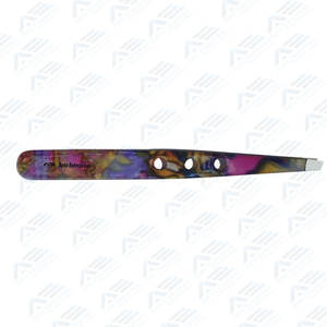 Vello facial Hombres y mujeres Venta al por mayor Pinzas de acero inoxidable Etiqueta privada Pinzas para cejas con punta inclinada Maquillaje y herramientas - Product Image 6